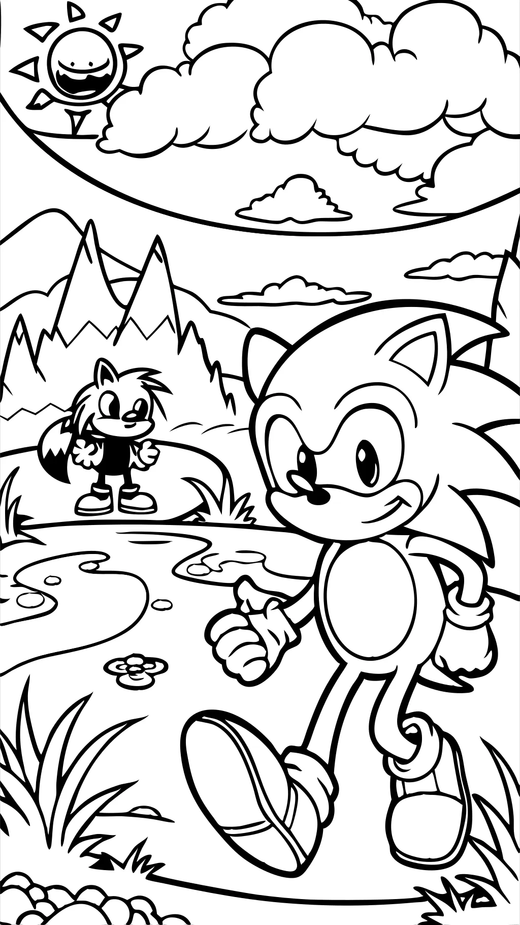 páginas para colorear de Sonic y Knuckles